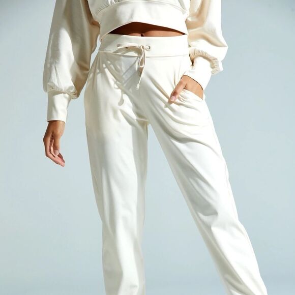 Noli Cream Track Pants With Tie Size Small - Picture 2 of 11